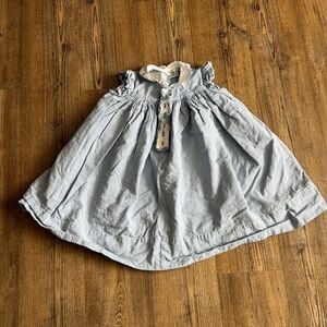 Switch-a-Roo Pleated Smocked Blue White Easter Spring Dress size 6Y Church